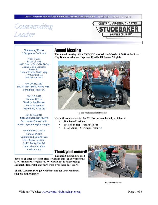Click read the April 2011 Newsletter