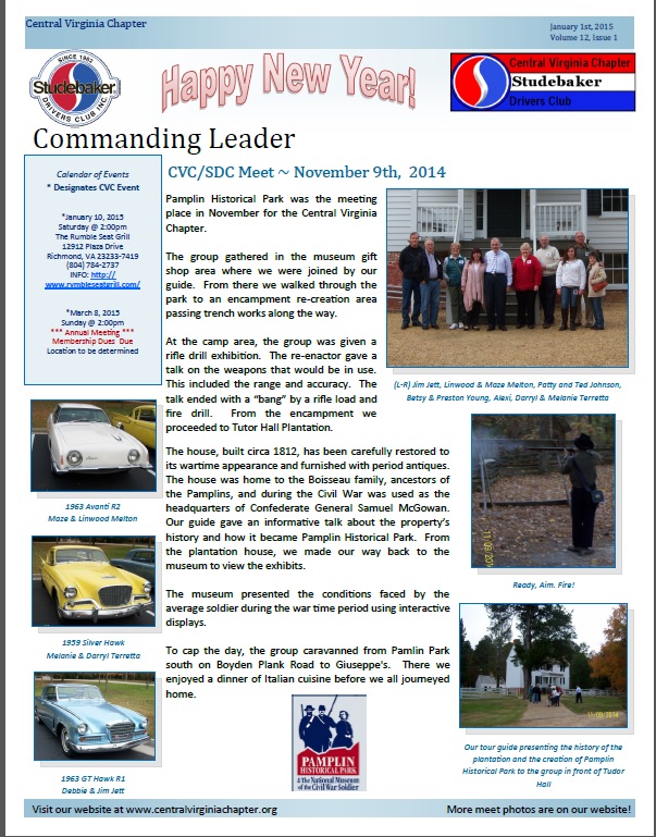 Click to view the January 1, 2015 newsletter