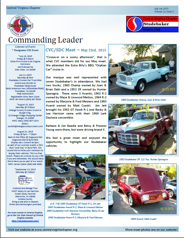 Click to view the Julyl 1, 2015 newsletter